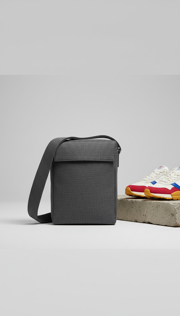 Pavement Grey Branded Crossbody Bag