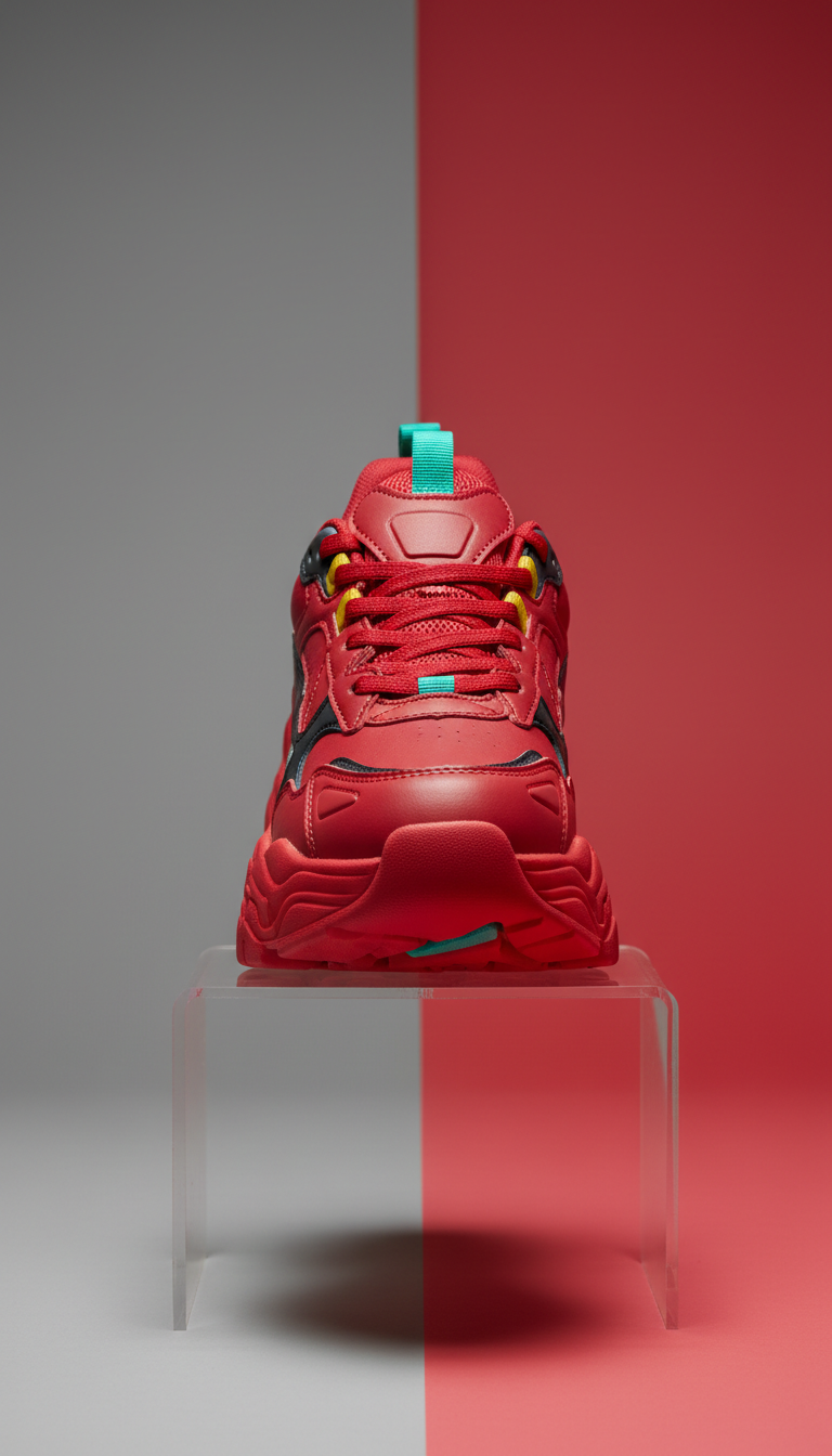 Pulse Red chunky logo sneaker