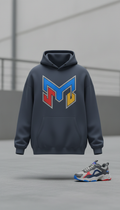 Metro Blue Oversized Hoodie Logo Front